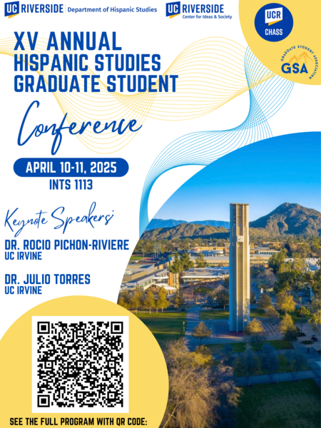 XV ANNUAL HISPANIC STUDIES GRADUATE CONFERENCE, APRIL 10-11, 2025, INTS 1113